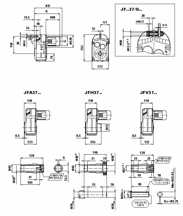 JF系列減速電機(GB10095-88)