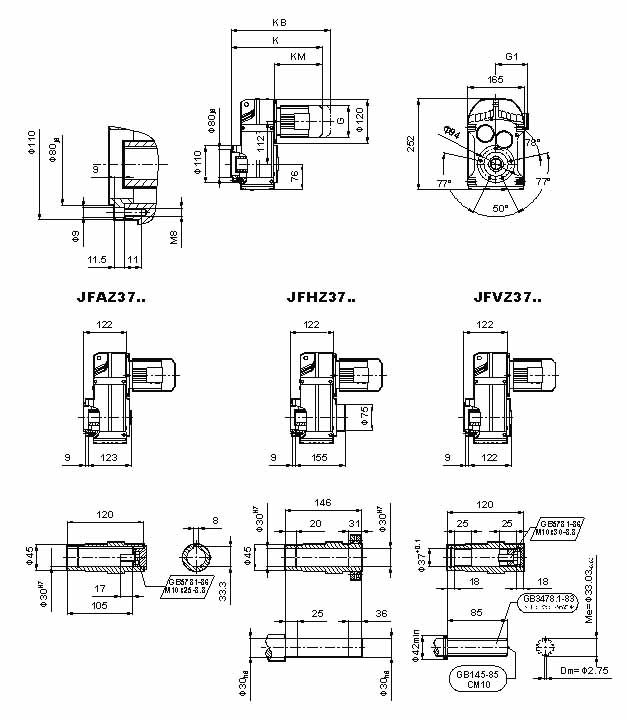 JF系列減速電機(GB10095-88)