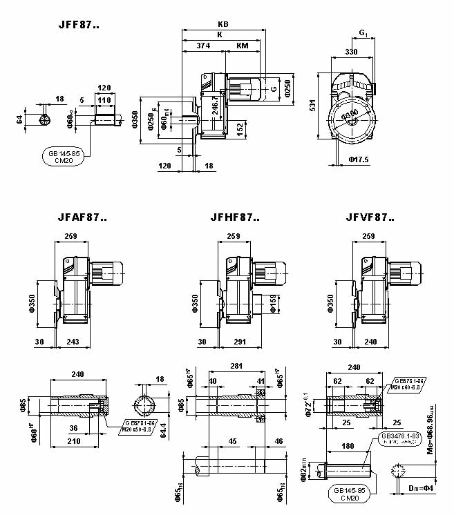 JF系列減速電機(GB10095-88)