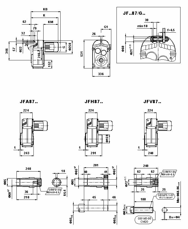 JF系列減速電機(GB10095-88)