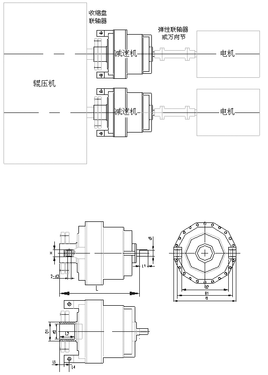 JGY系列螺壓機減速機外形尺寸
